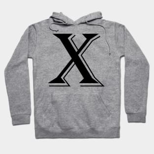 Black letter X in vintage style Hoodie